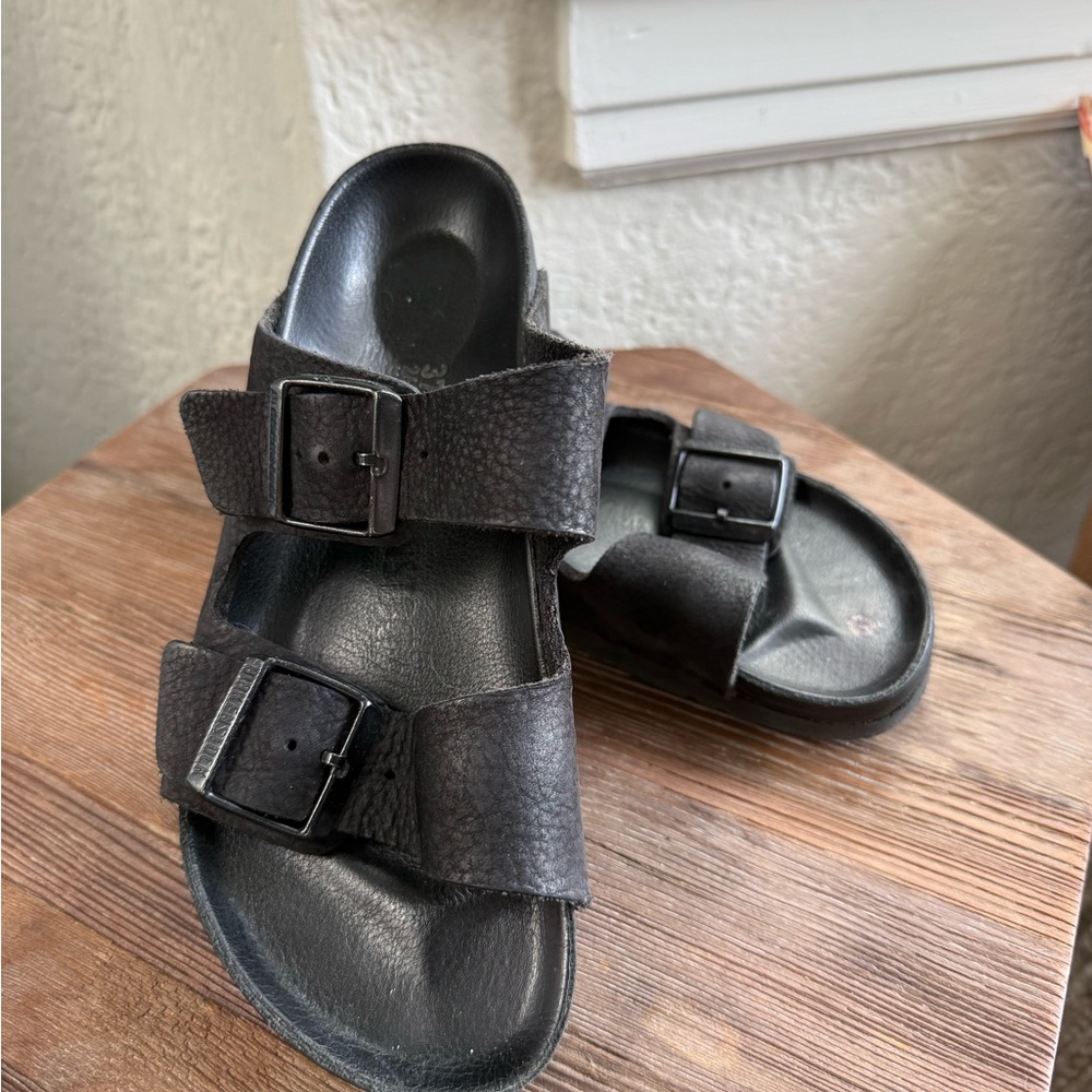 Birkenstock Black Soft Leather Arizona Sandals